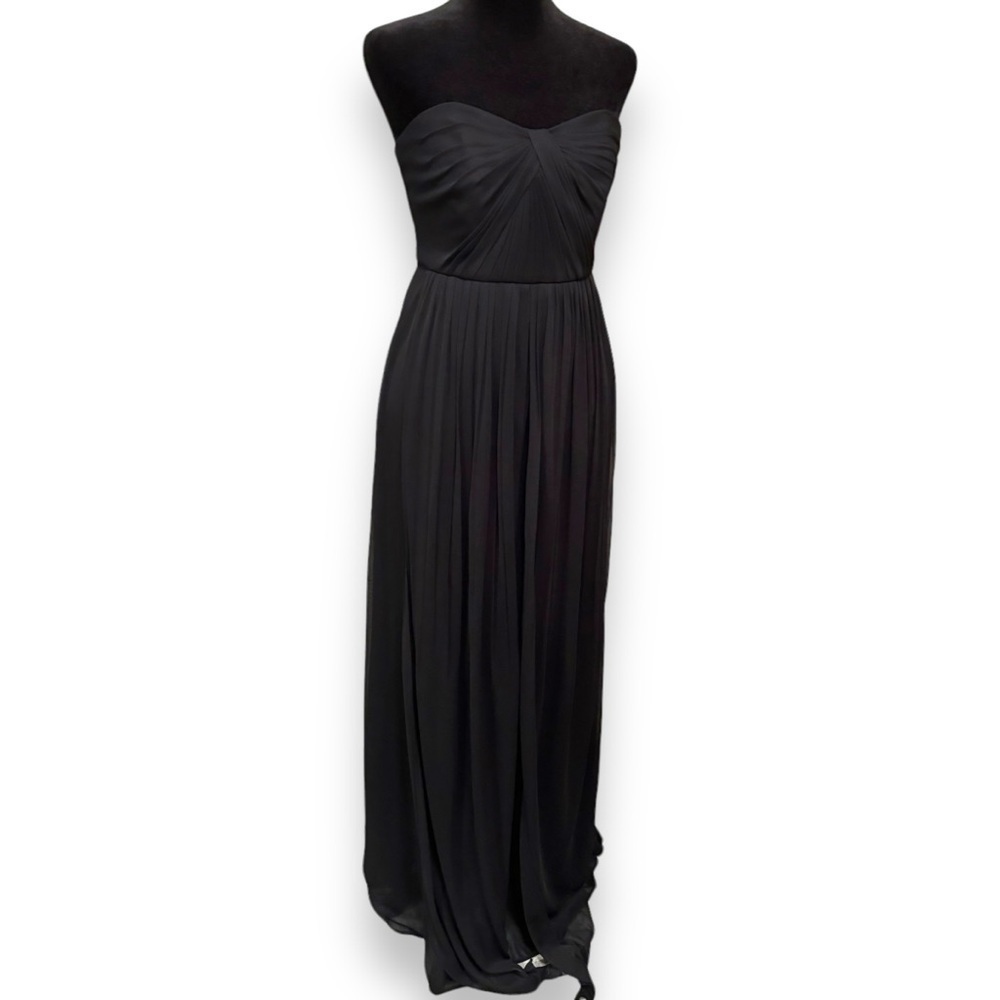 David’s Bridal Elegant Black Strapless Formal Empire Waist Maxi Dress - Picture 14 of 15